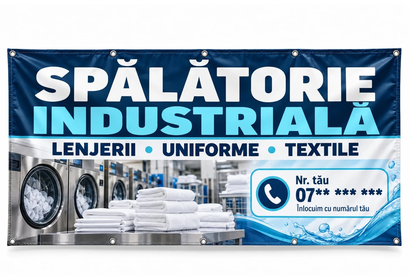 Banner spălătorie industrială cu numărul tău