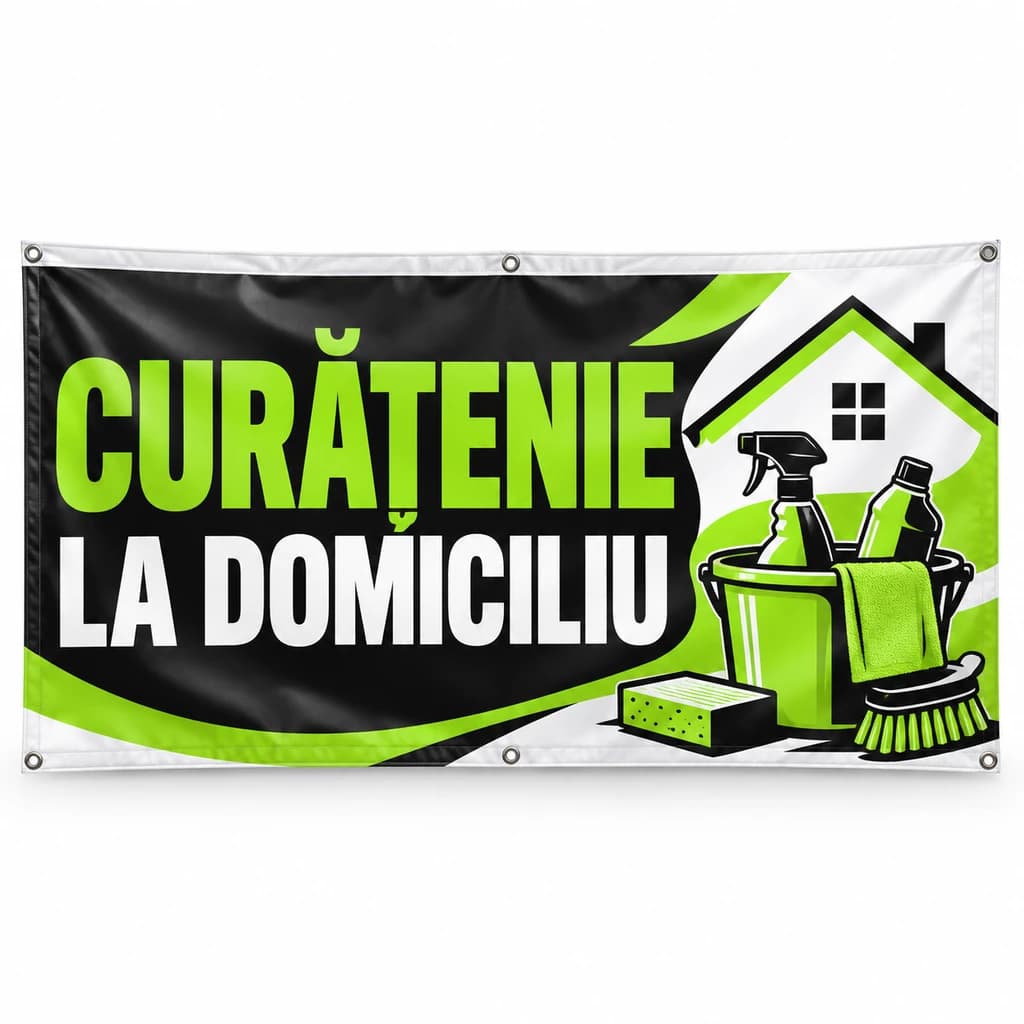 Banner curățenie la domiciliu – model compact