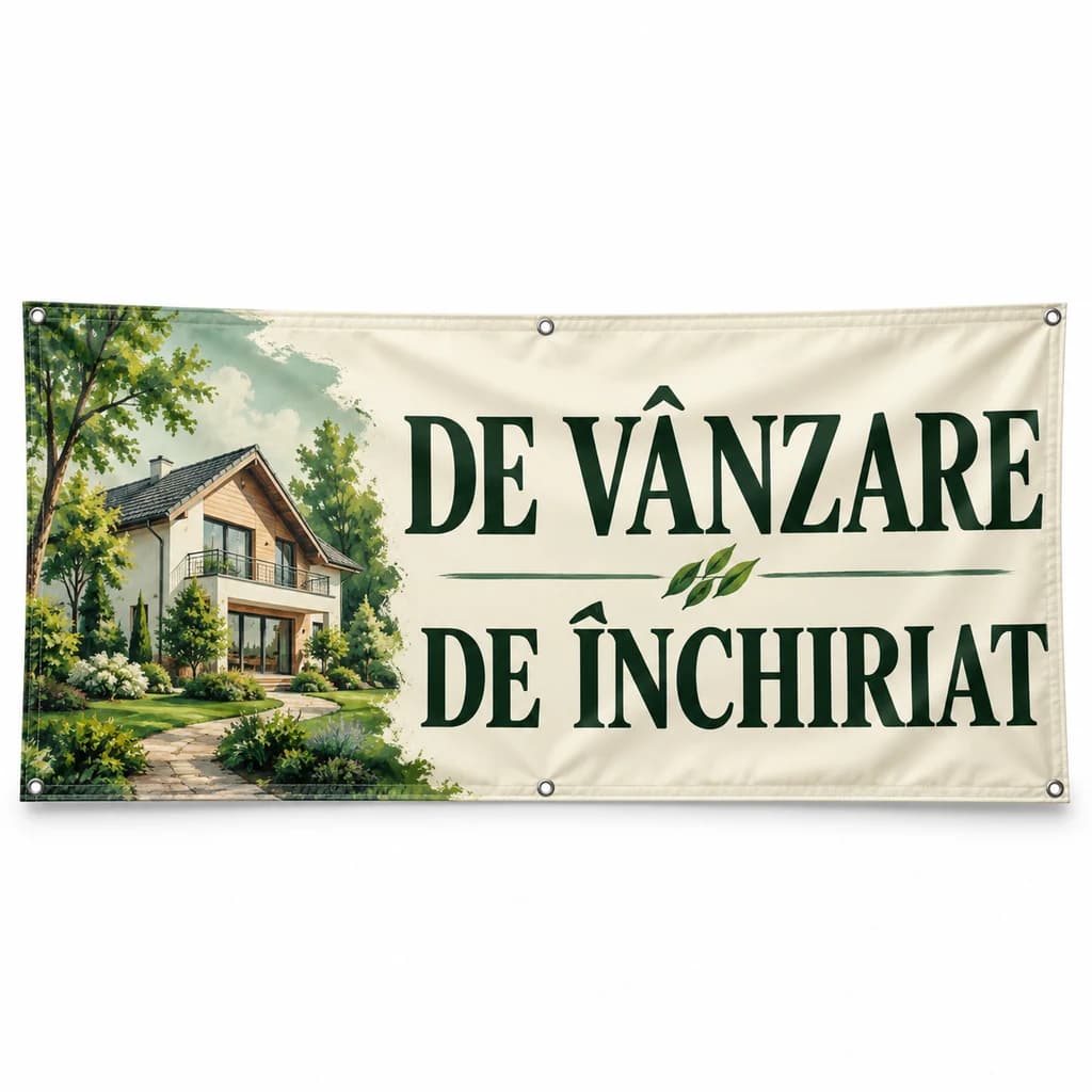 Banner de vânzare / de închiriat – model ilustrat