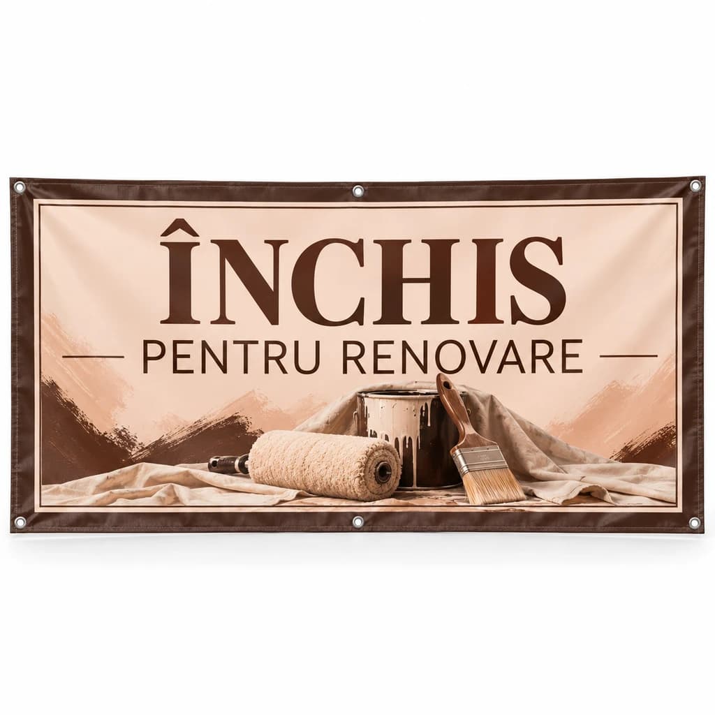 Banner închis pentru renovare – model elegant