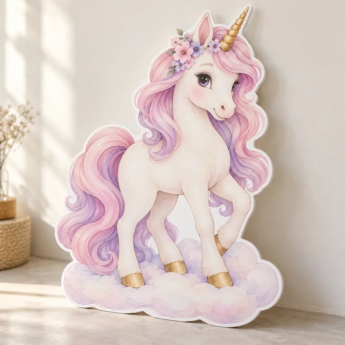 Unicorn cu nori pe PVC decupat pe contur
