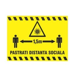 Indicator Pastrati distanta sociala 1.5 m, PVC, 20 x 30 cm