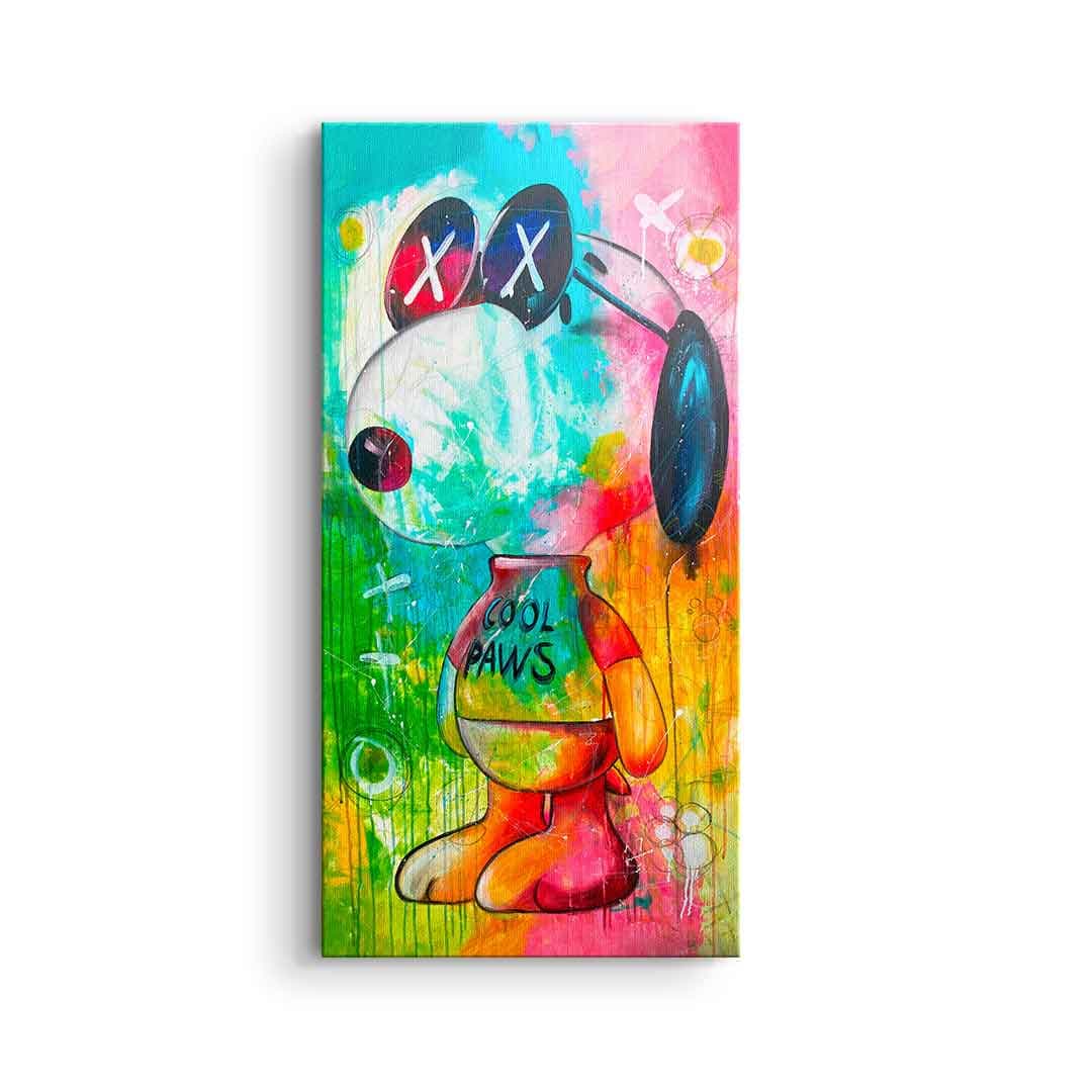 Tablou canvas cățel animat cu labe cool – pentru copii
