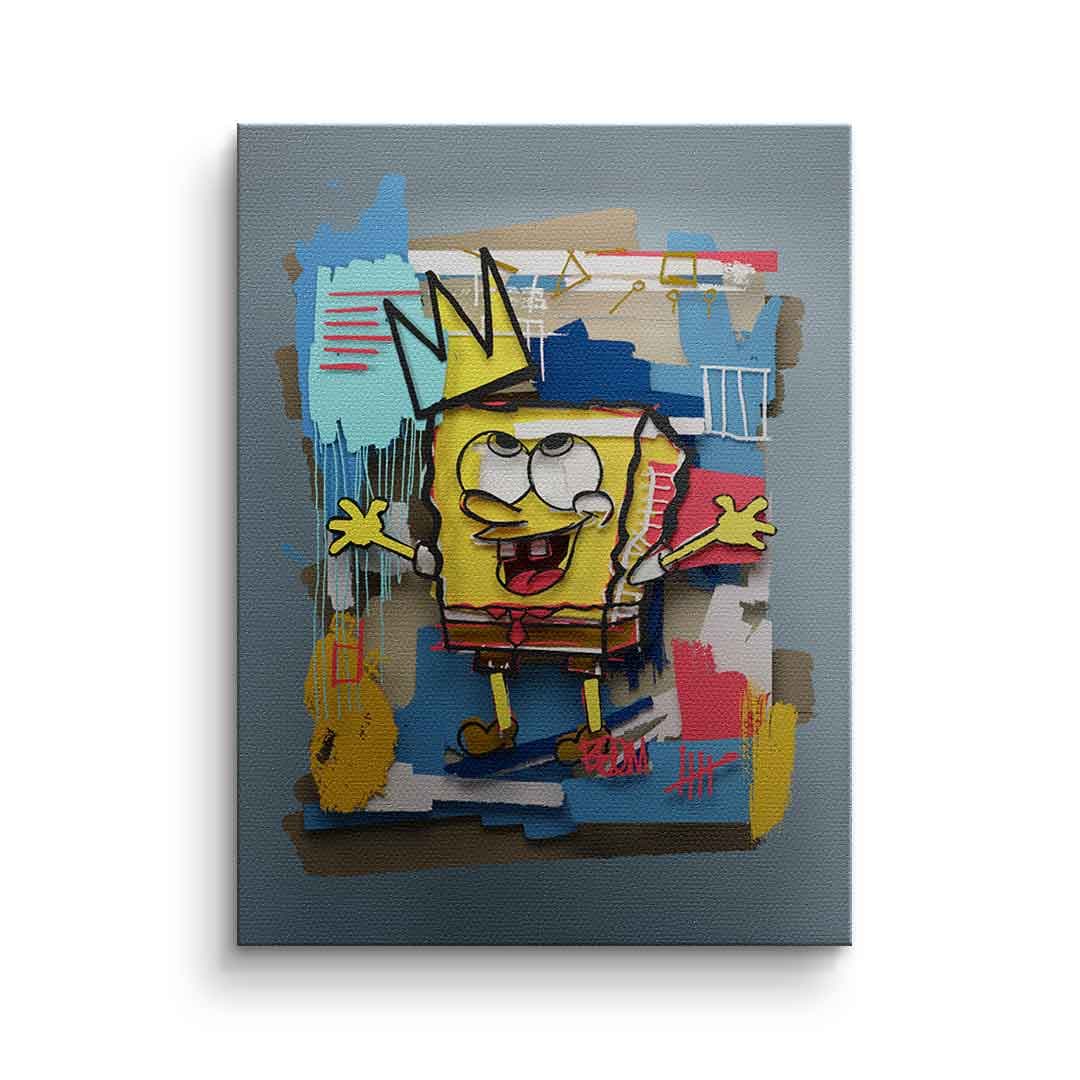Tablou canvas burete galben de desen animat pop art – camera copiilor