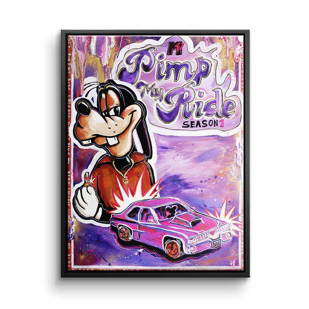 Tablou canvas mașină roz pop art – pentru garaj