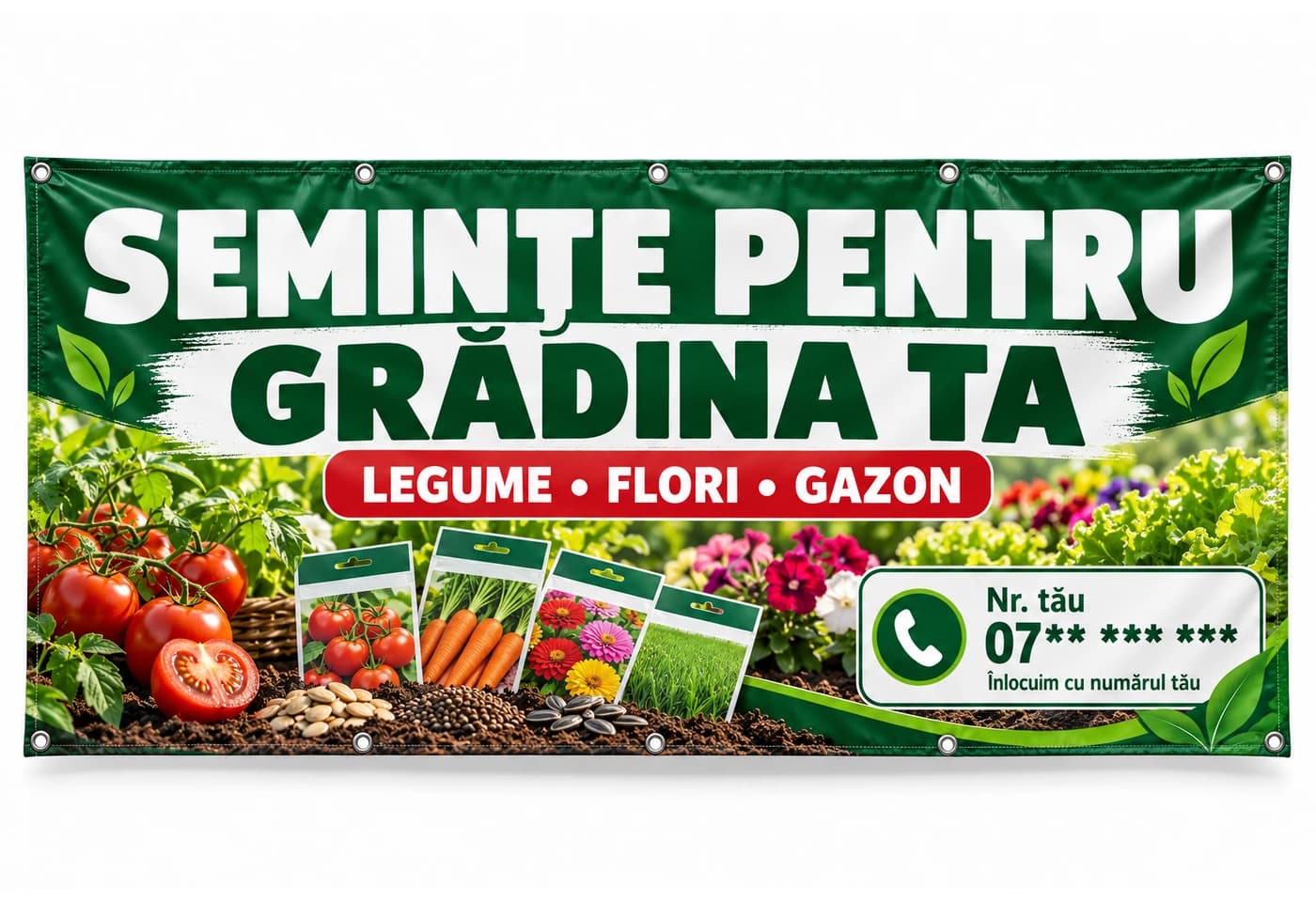 Banner magazin de semințe cu numărul tău
