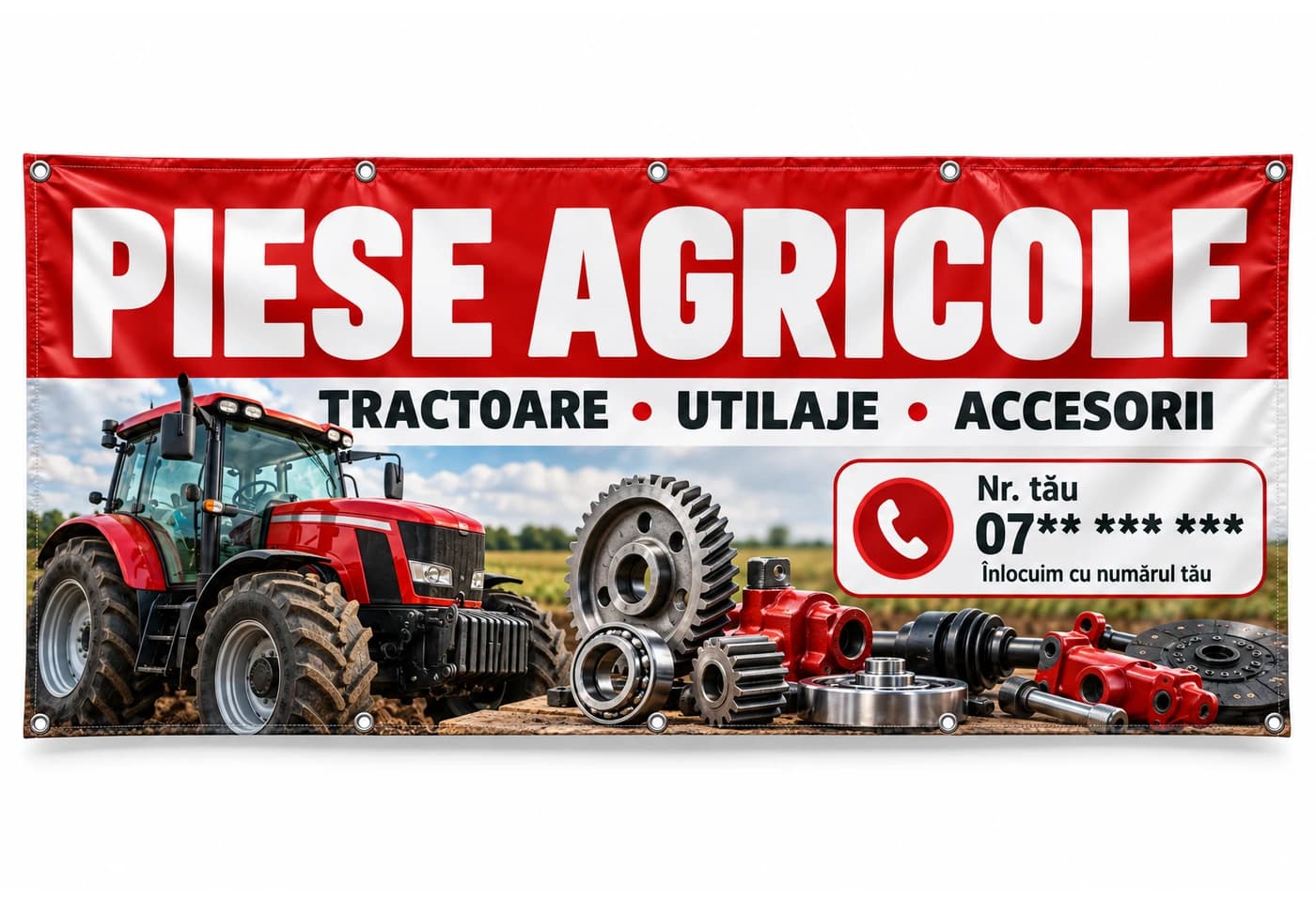 Banner piese pentru utilaje agricole cu numărul tău
