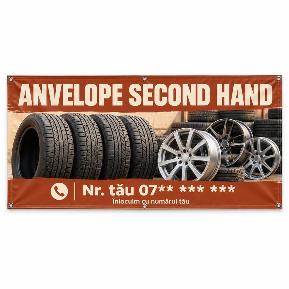 Banner anvelope second hand cu numărul tău
