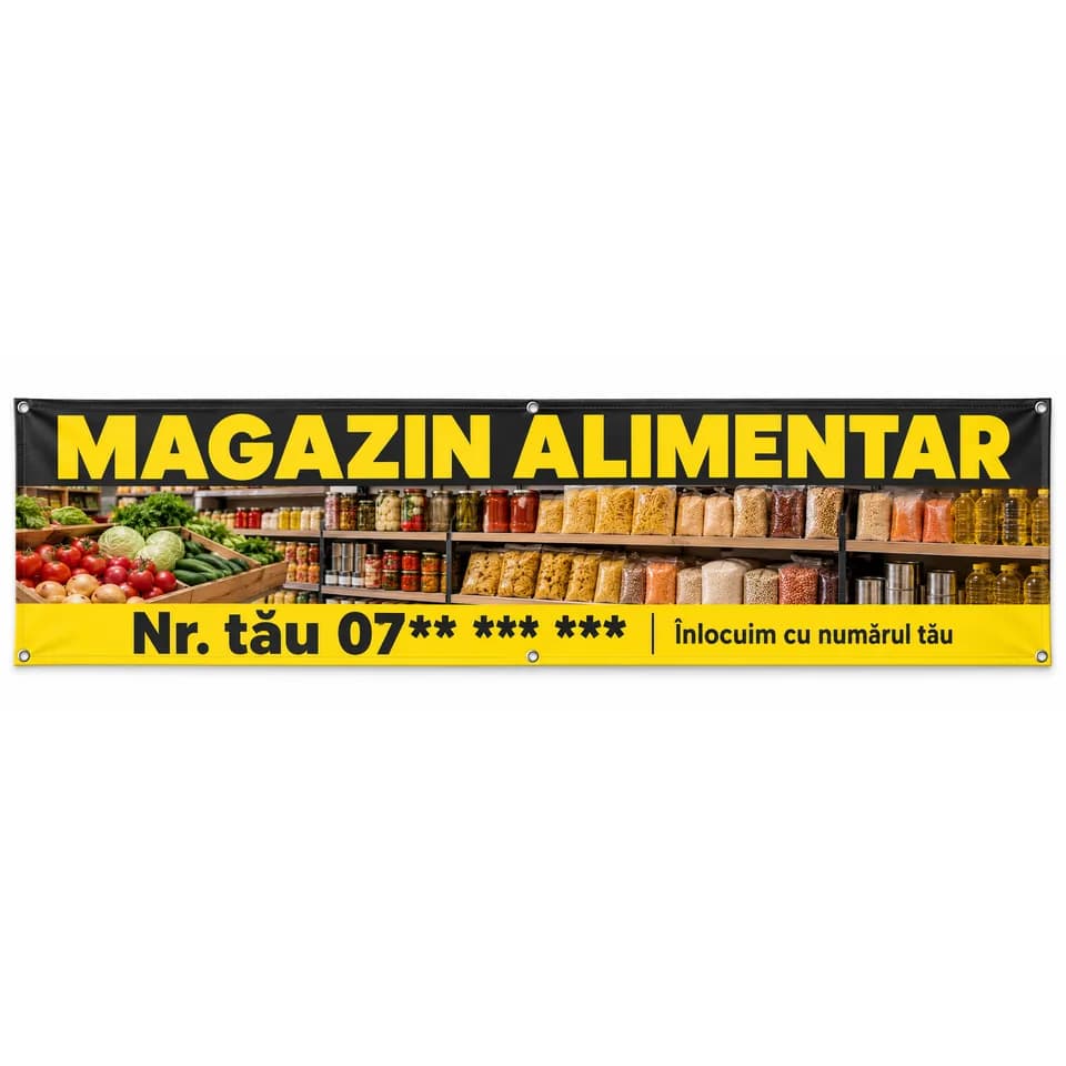 Banner magazin alimentar cu numărul tău