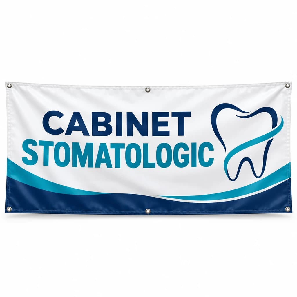 Banner cabinet stomatologic – model minimal | AdBanner România Banner cabinet stomatologic – model minimal - Tipar digital și personalizare online din categoria bannere
