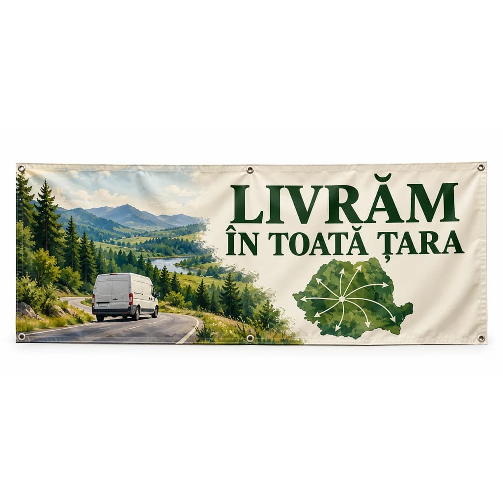 Banner livrăm în toată țara – model ilustrat
