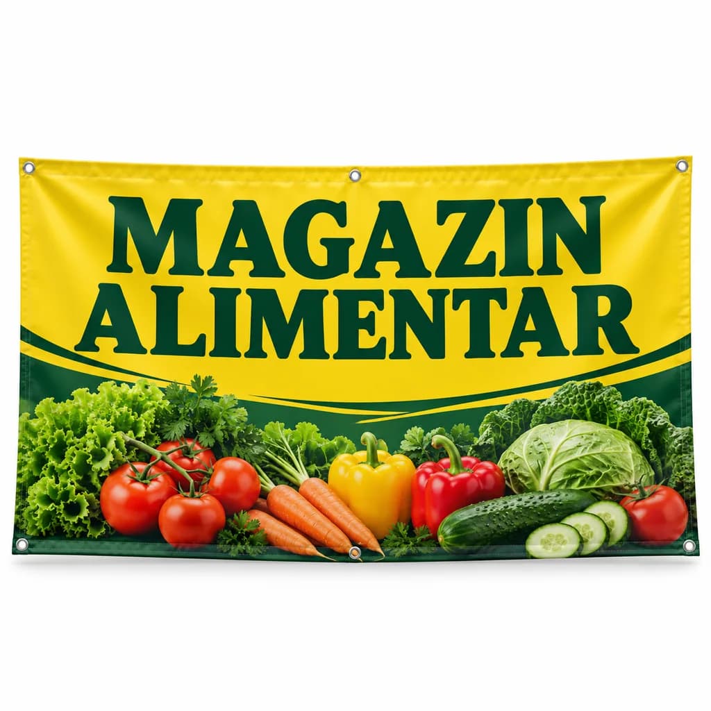 Banner magazin alimentar – model fotografic | AdBanner România Banner magazin alimentar – model fotografic - Tipar digital și personalizare online din categoria bannere