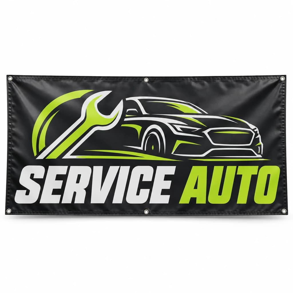 Banner service auto – model contrast | AdBanner România Banner service auto – model contrast - Tipar digital și personalizare online din categoria bannere