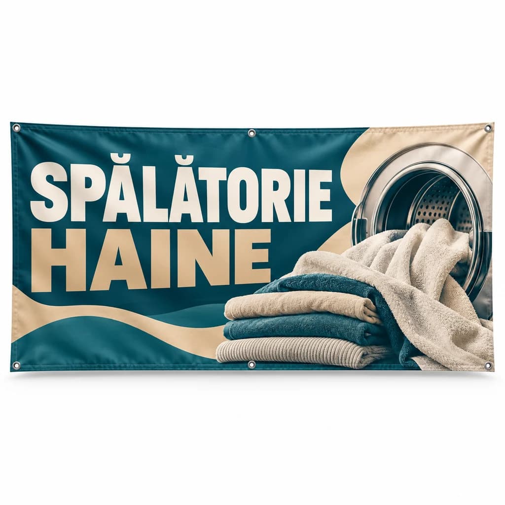 Banner spălătorie haine – model editorial | AdBanner România Banner spălătorie haine – model editorial - Tipar digital și personalizare online din categoria bannere