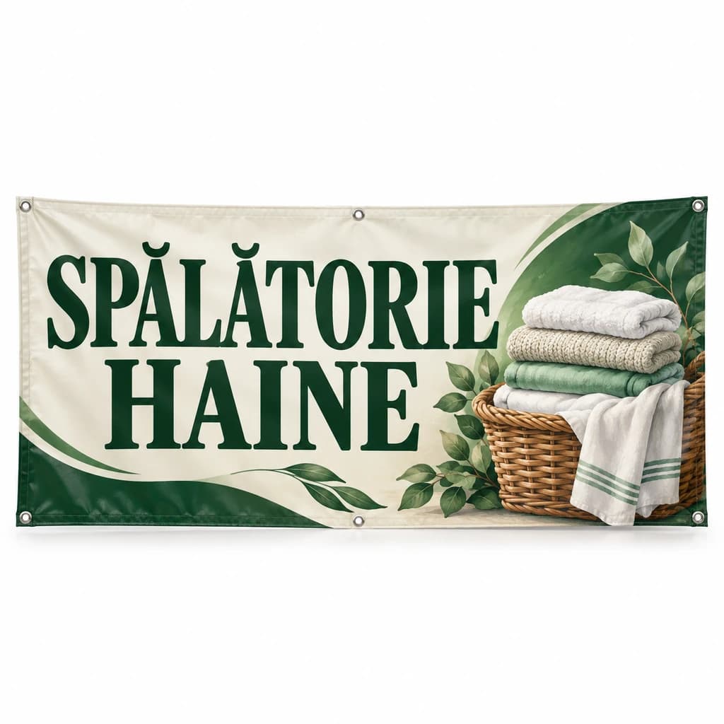 Banner spălătorie haine – model ilustrat | AdBanner România Banner spălătorie haine – model ilustrat - Tipar digital și personalizare online din categoria bannere