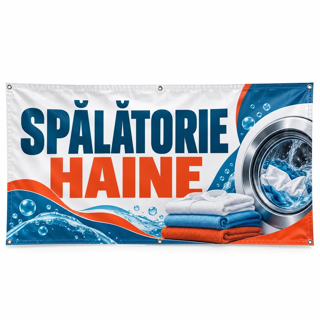 Banner spălătorie haine – model modular | AdBanner România Banner spălătorie haine – model modular - Tipar digital și personalizare online din categoria bannere