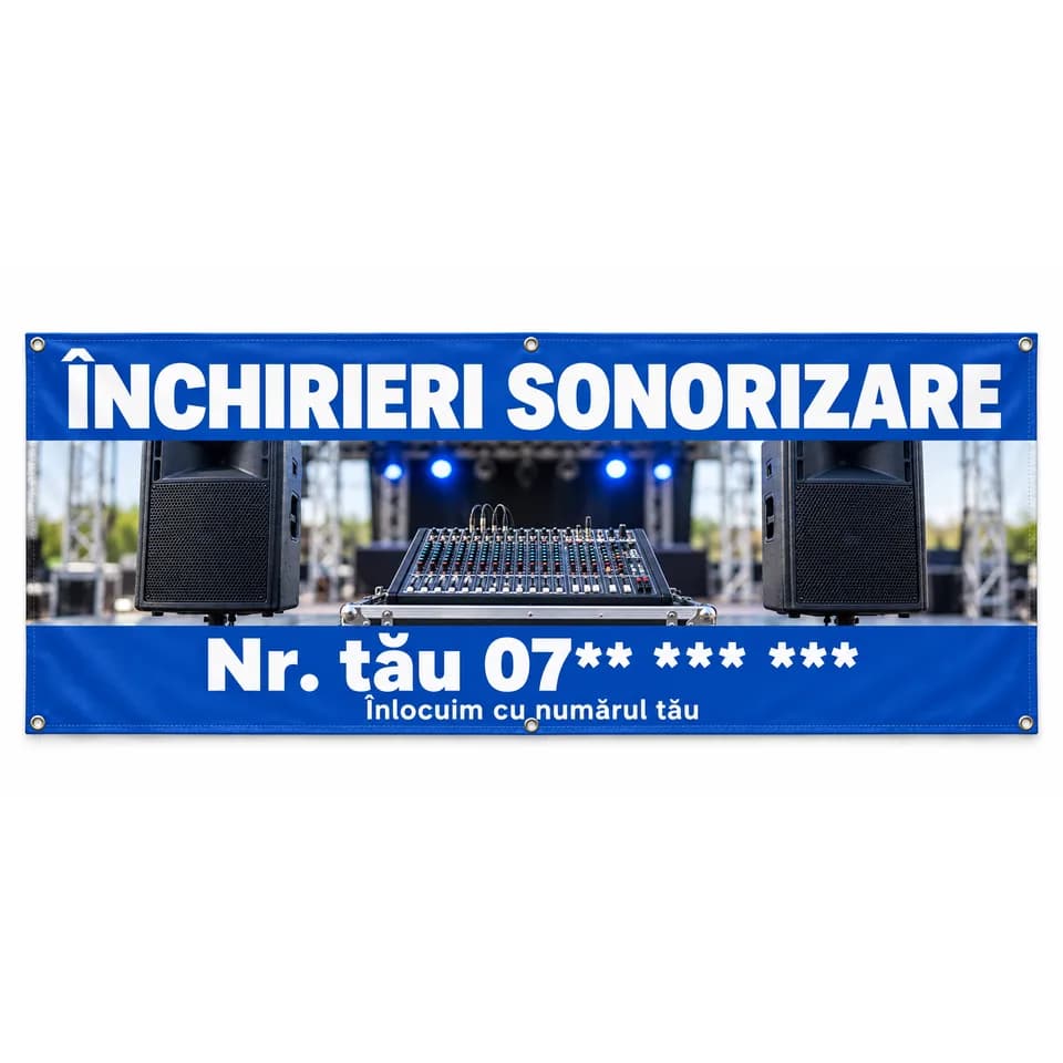 Banner închirieri sonorizare cu numărul tău