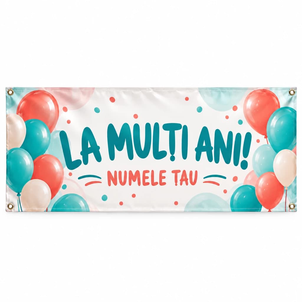 Banner aniversar personalizat — model cu baloane | AdBanner România Banner aniversar personalizat — model cu baloane - Tipar digital și personalizare online din categoria bannere