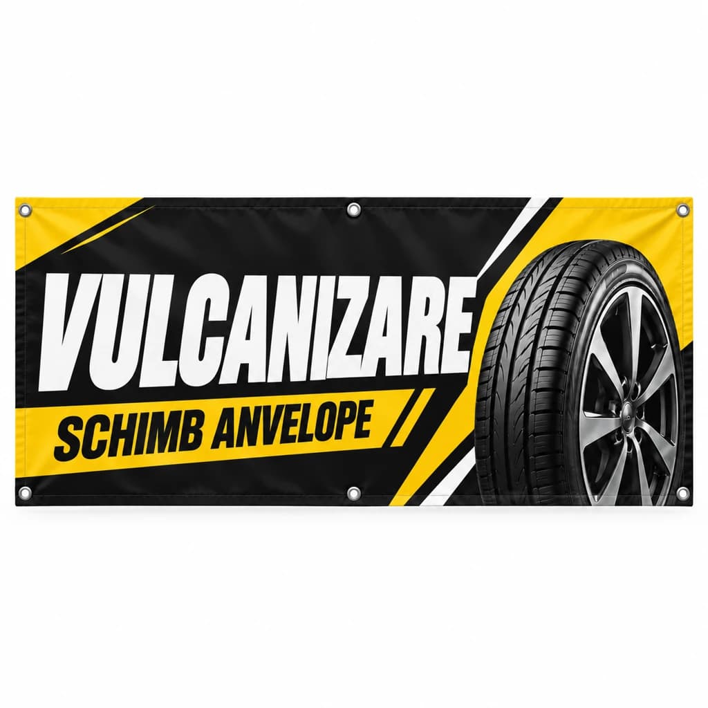 Banner vulcanizare — model anvelope | AdBanner România Banner vulcanizare — model anvelope - Tipar digital și personalizare online din categoria bannere