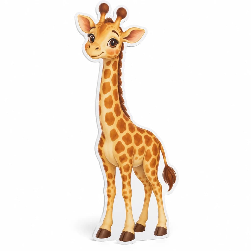Decor PVC girafă safari decupată pe contur