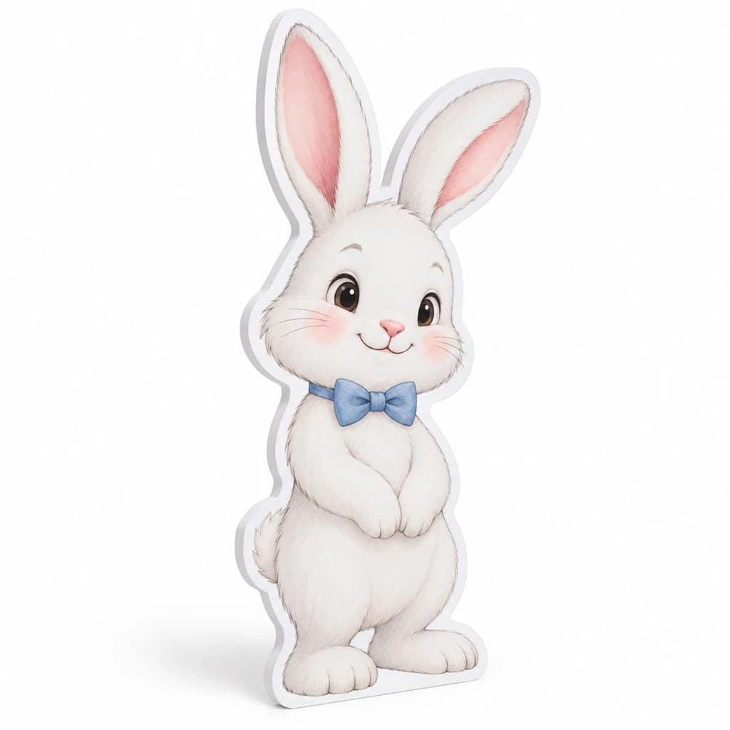Decor PVC iepuraș decupat pentru aniversare