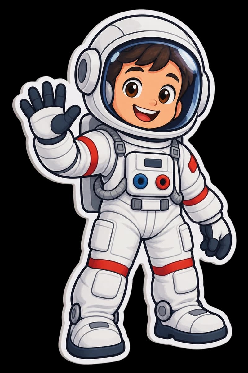 Decor PVC astronaut curajos decupat pe contur