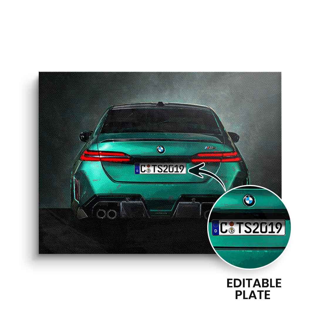 Tablou canvas spate de sedan sport personalizabil – pentru garaj