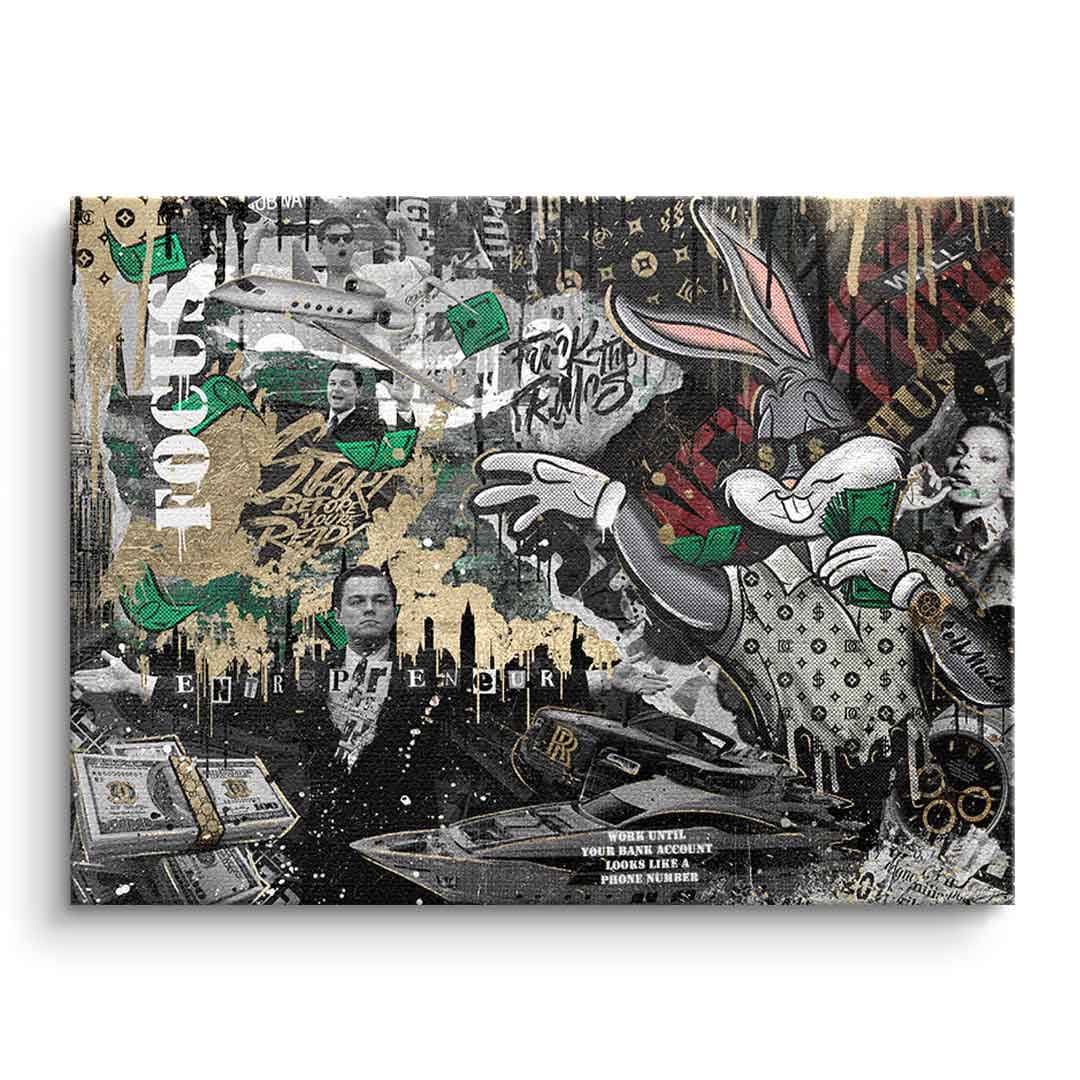Tablou canvas iepure de afaceri pop art – artă pentru birou