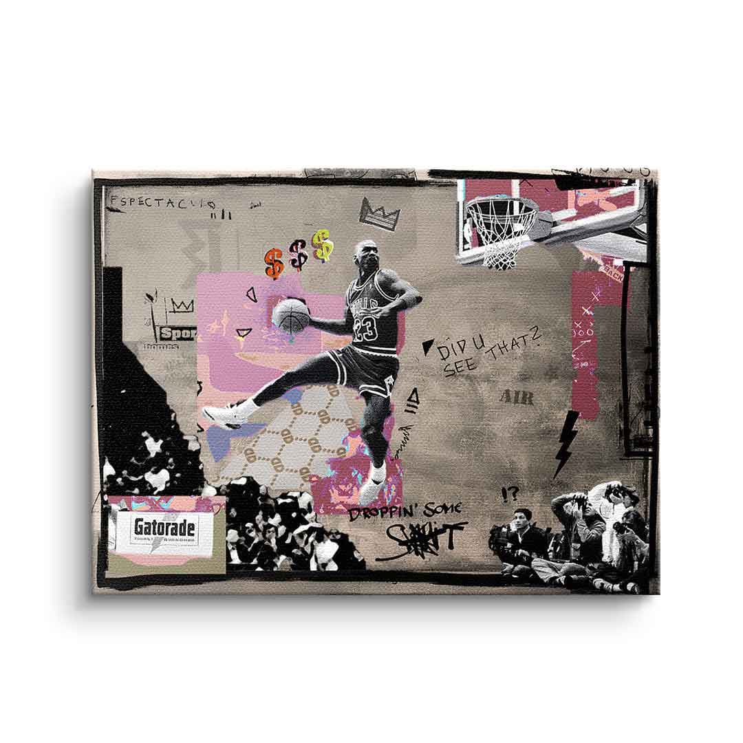 Tablou canvas baschetbalist zburând spre coș – decor cameră băieți