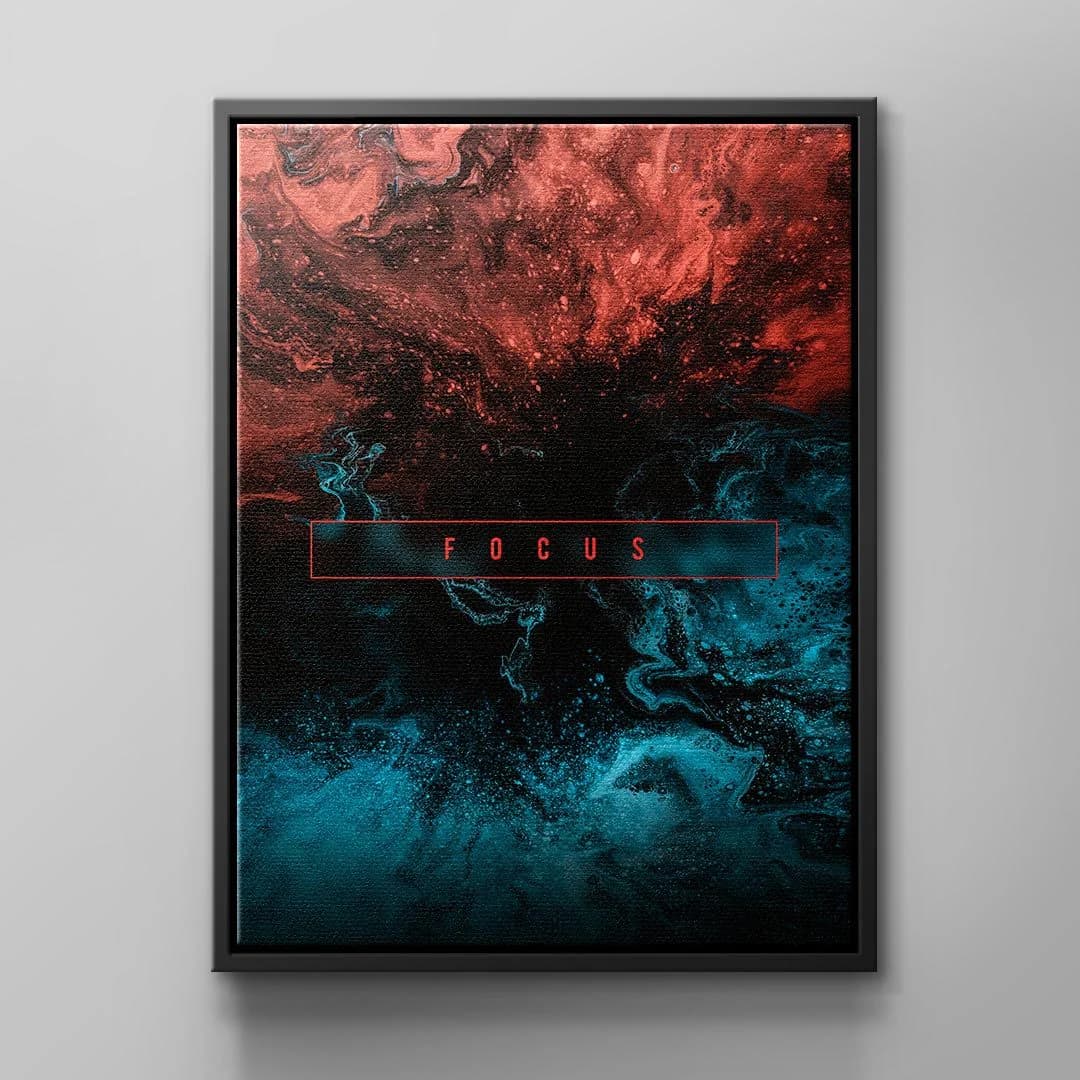 Tablou canvas focus abstract fluid albastru – decor birou modern