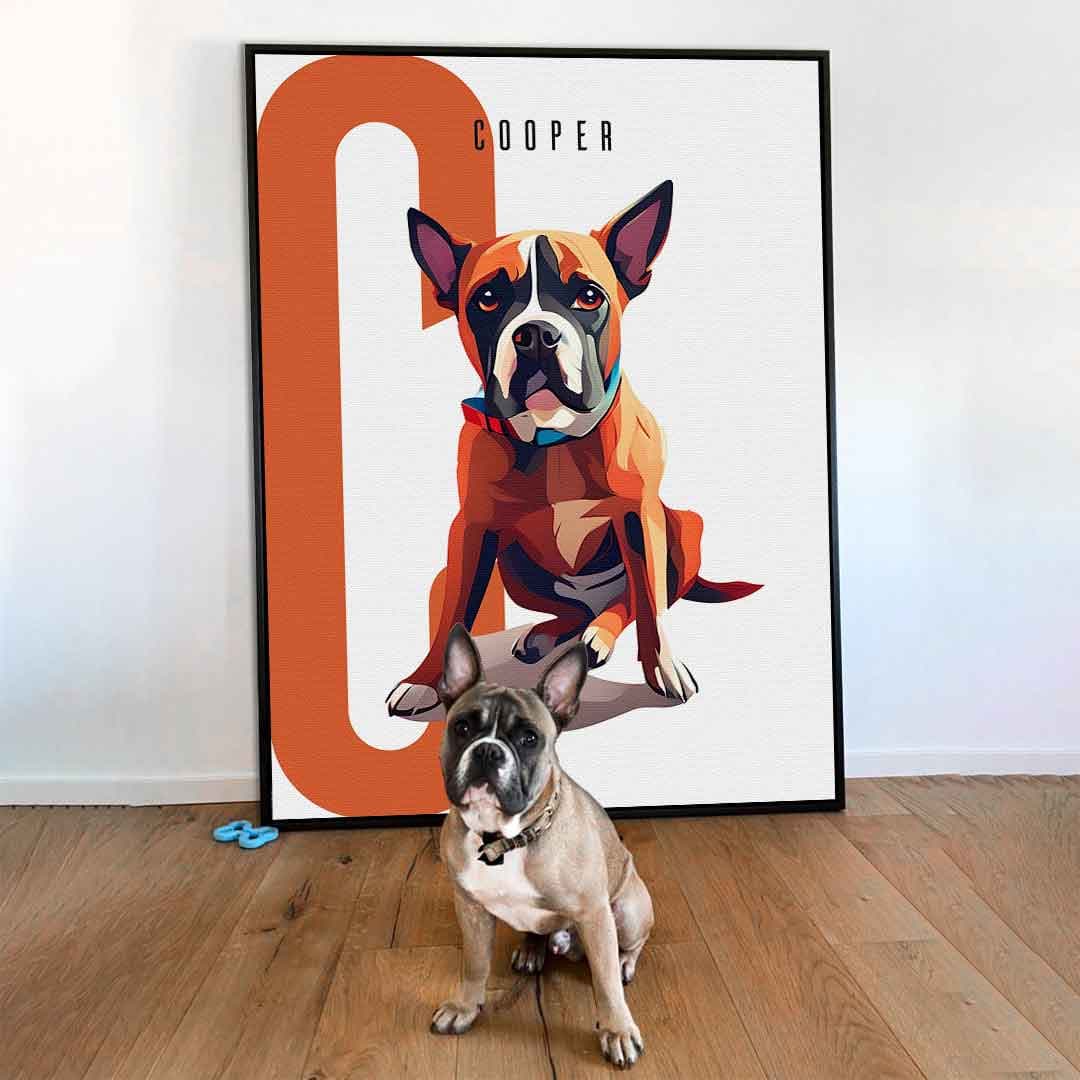 Tablou canvas portret geometric de animăluț – cadou personalizat