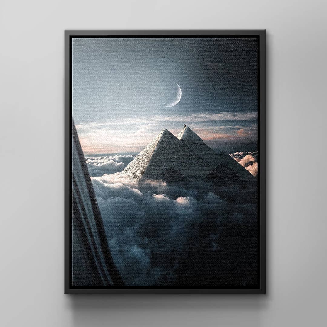 Tablou canvas piramide sub cer roz – artă pentru living
