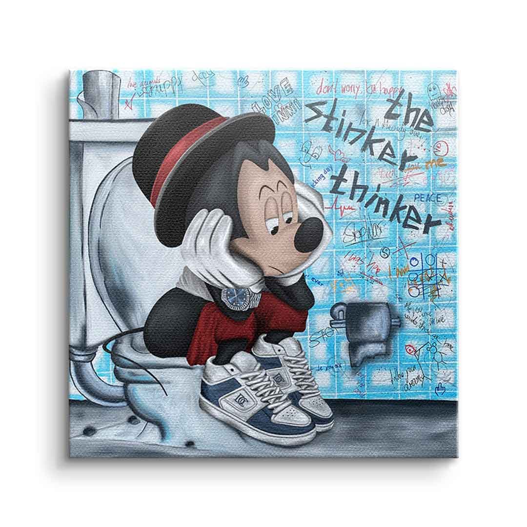 Tablou canvas șoarece de desen animat gânditor – stil pop art