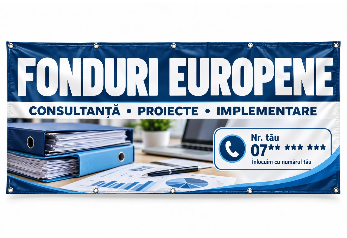 Banner consultanță pentru fonduri europene cu numărul tău