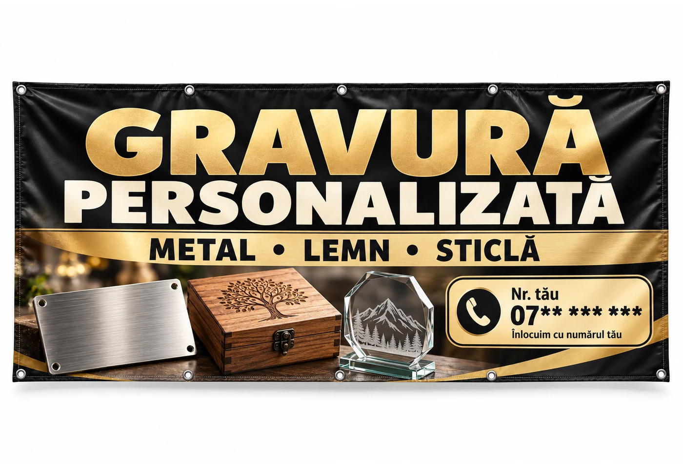 Banner atelier de gravură cu numărul tău