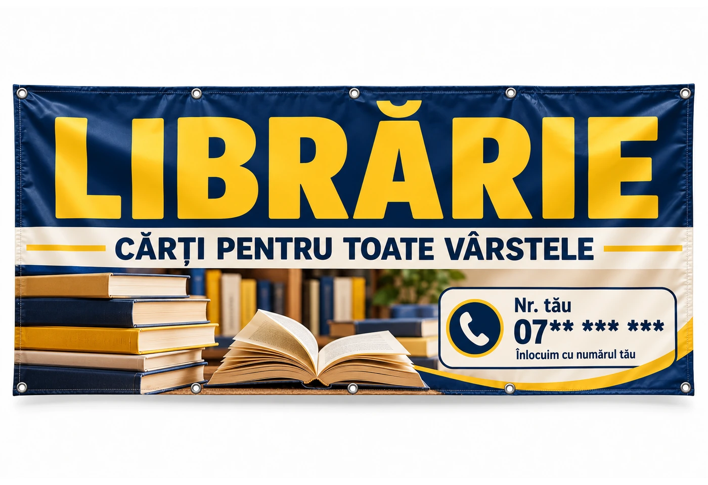 Banner librărie cu numărul tău