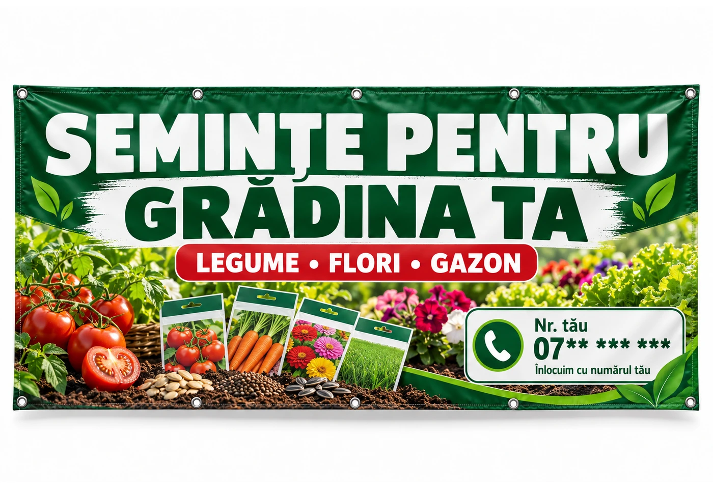 Banner magazin de semințe cu numărul tău