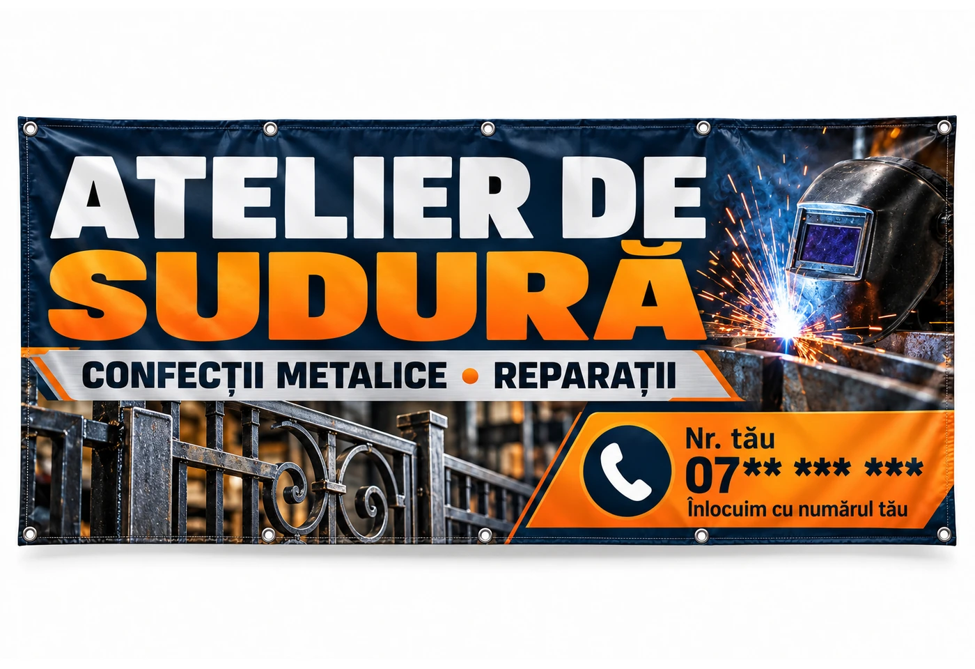 Banner atelier de sudură cu numărul tău